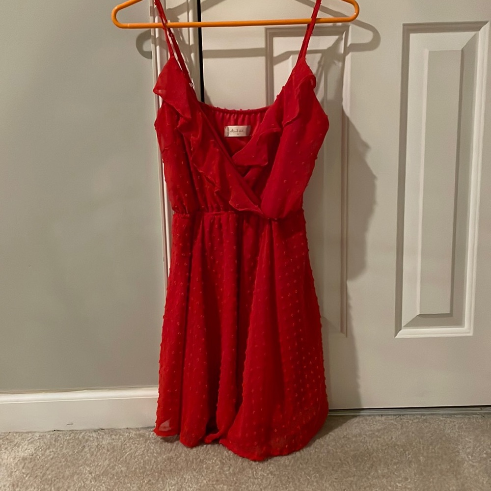 Red dress perfect for summer.